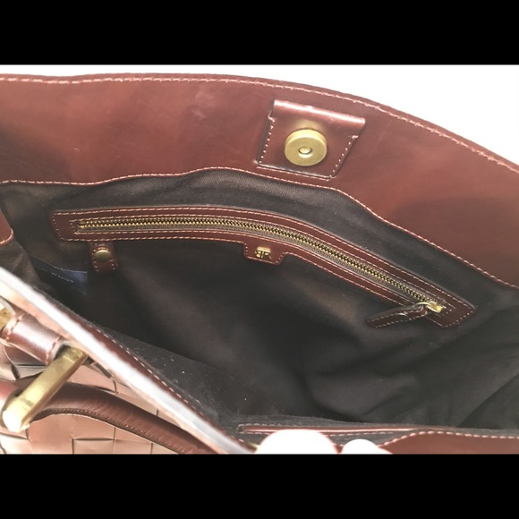 Banana Republic leather checked design tote NEW! - Picture 6 of 8